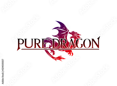 fantasy dark pure dragon logo in japan rpg game style or jrpg