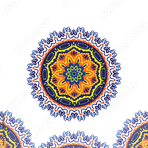 Flower Mandalas. Vintage decorative elements. Oriental pattern, vector illustration. Islam, Arabic, Indian, turkish, pakistan, chinese, ottoman motif