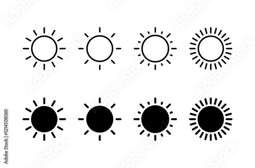 Sun icon vector isolated on white background. Sun vector icon