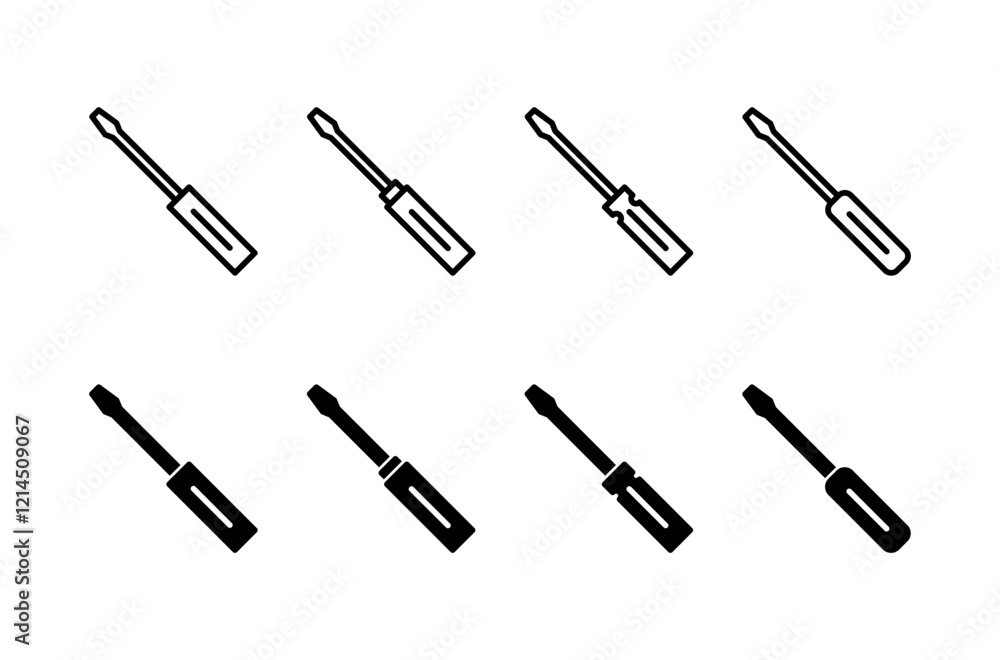 Screwdriver icon vector isolated on white background. Screwdriver vector icon Screwdriver icon vector isolated on white background. Screwdriver vector icon