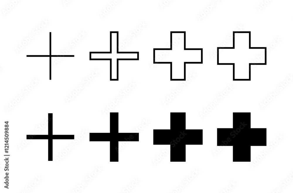 Plus Icon vector isolated on white background. Add plus icon. Addition sign. Medical Plus icon Plus Icon vector isolated on white background. Add plus icon. Addition sign. Medical Plus icon