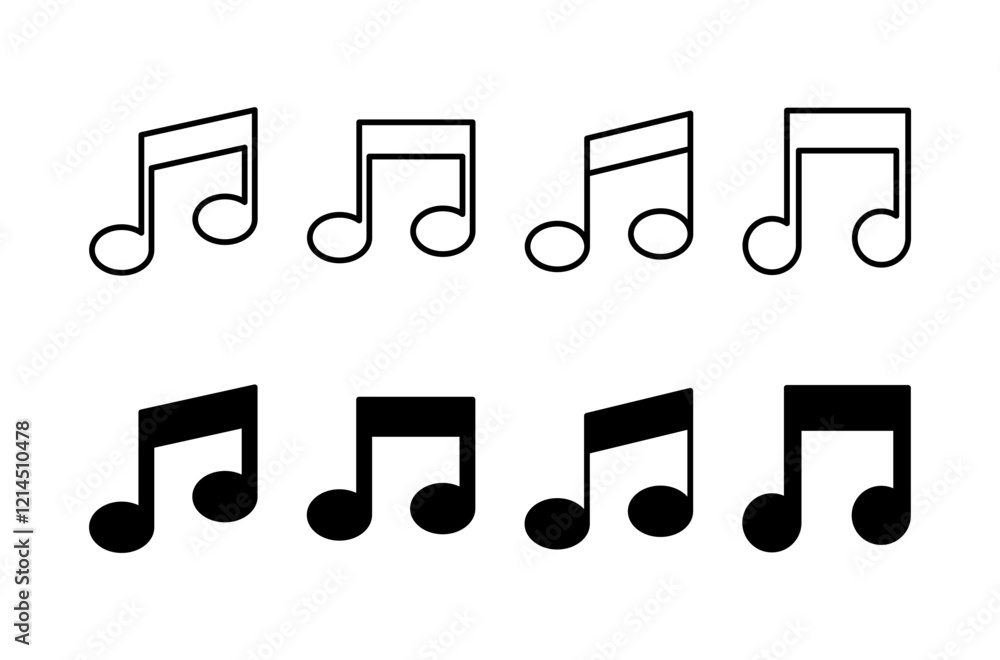 Music icon vector isolated on white background, music vector icon, Melody, song, note, sound, audio sign Music icon vector isolated on white background, music vector icon, Melody, song, note, sound, audio sign