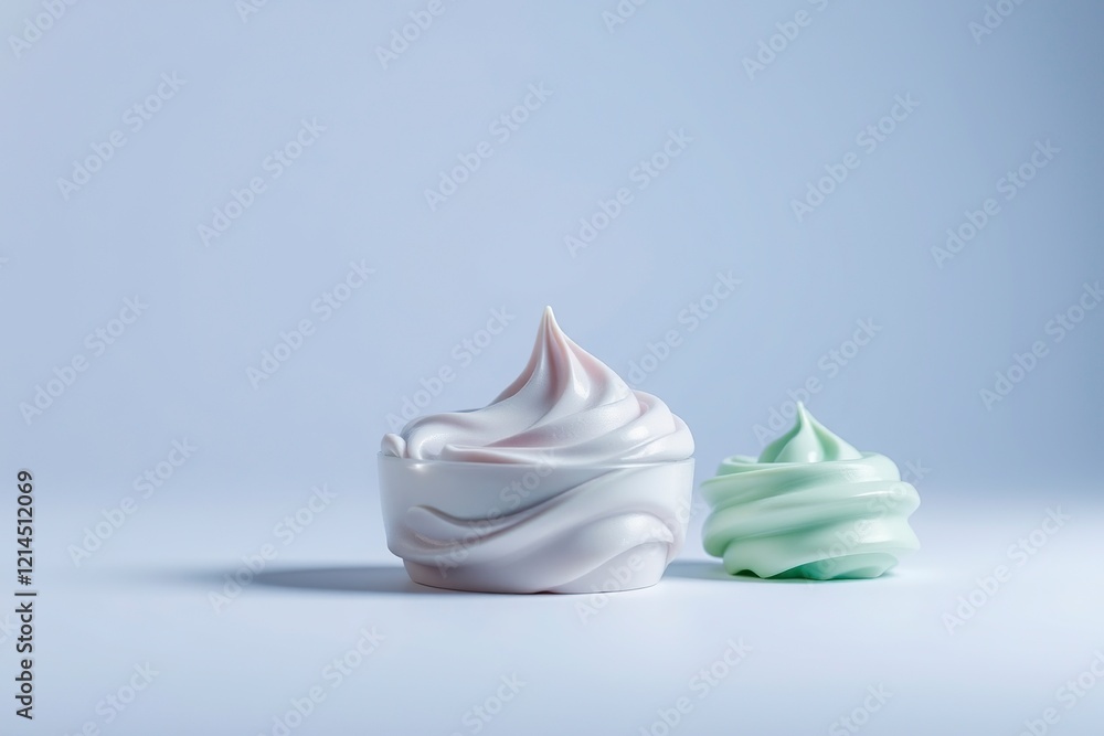 Creamy Swirls: Elegant Whipped Cream in Minimalist Still Life Creamy Swirls: Elegant Whipped Cream in Minimalist Still Life