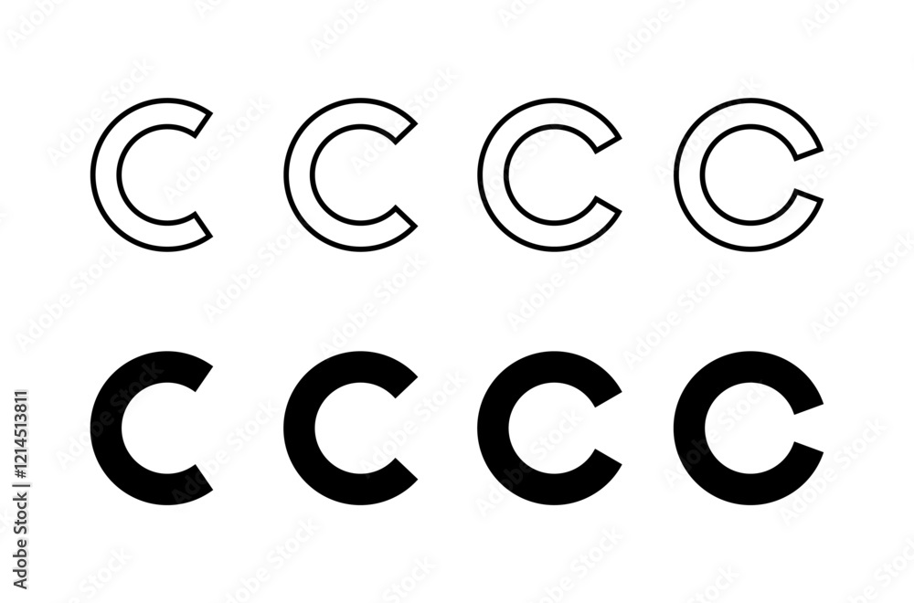 Copyright icon vector isolated on white background. copyright symbols Copyright icon vector isolated on white background. copyright symbols