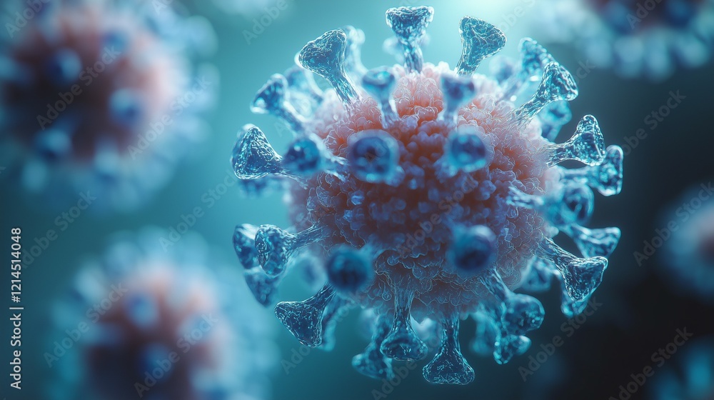 Fototapeta premium Fantasy monster virus, color grunge character, funny design element