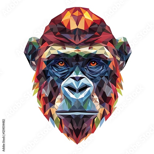 Geometric Gorilla Head Portrait photo