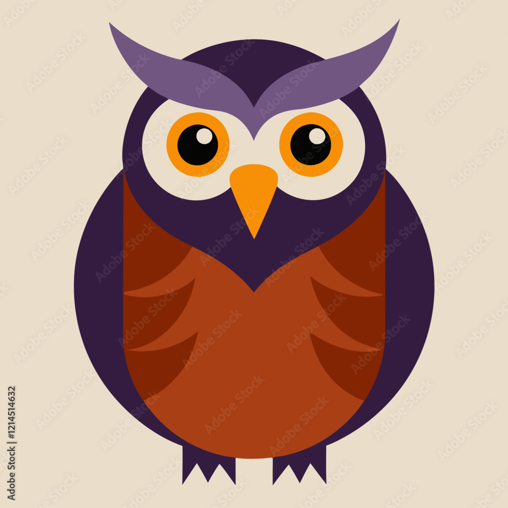 Obraz premium Owl cartoon vector on white background