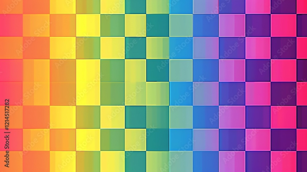 A rainbow colored checkered pattern. A rainbow colored checkered pattern.