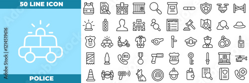 Police Line Editable Icons set
