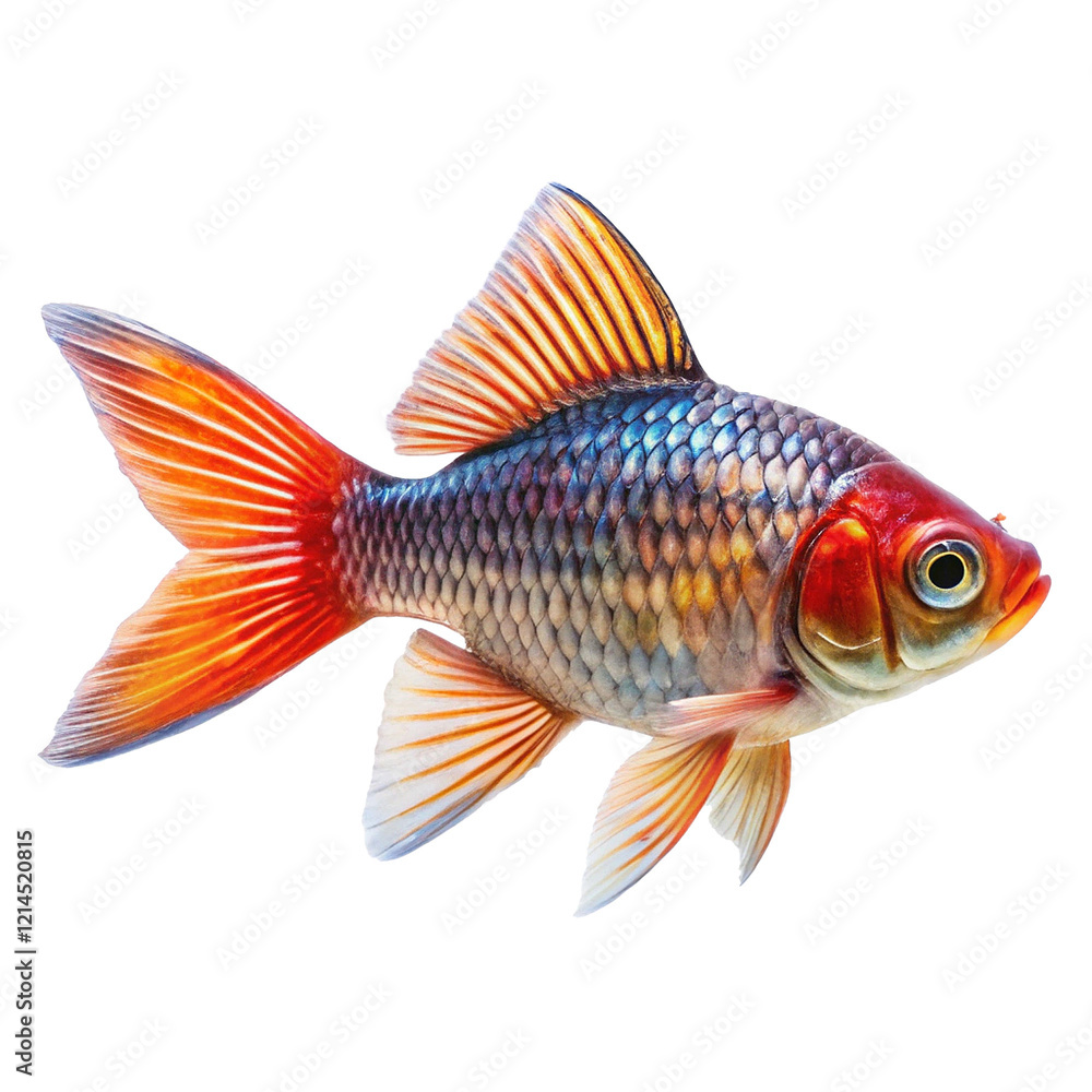 Vibrant Red and Orange Koi Fish with Striking Scales and Fins Vibrant Red and Orange Koi Fish with Striking Scales and Fins
