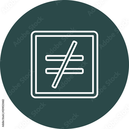 NO Equal To Vector Icon Design