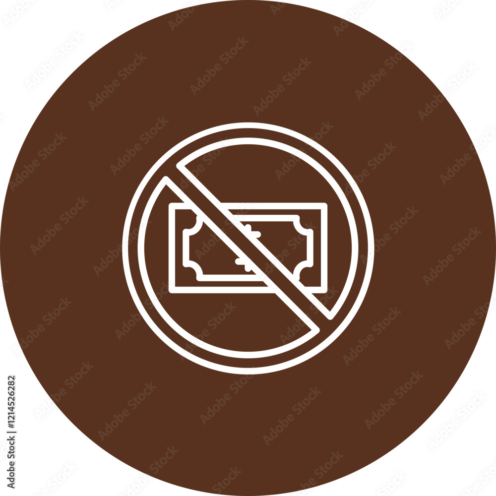 No Cash Vector Icon Design No Cash Vector Icon Design