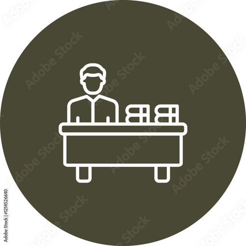 Book Keeper Vector Icon Design