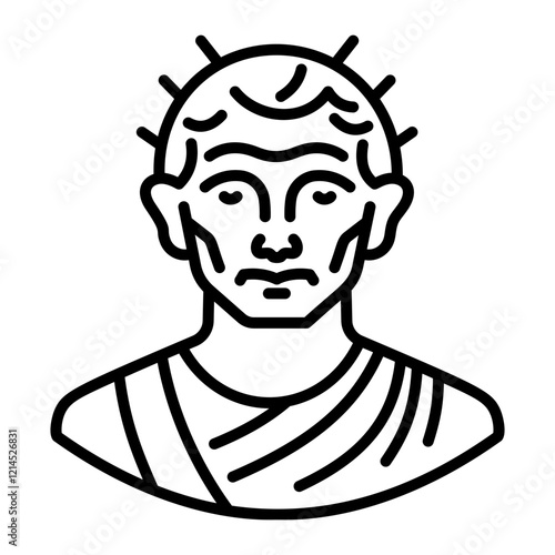 A linear style icon of roman senator 