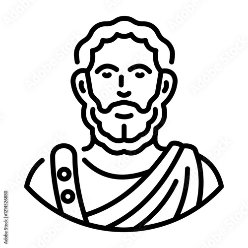 Commodus portrait icon in linear style 