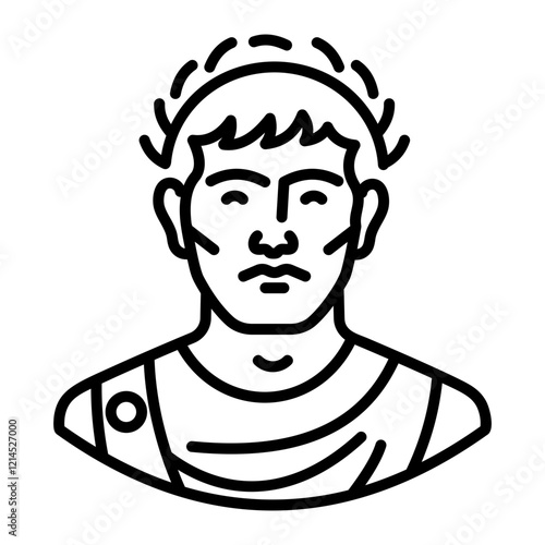Caesar augustus icon in linear style 