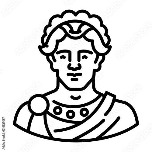 A line style icon of hadrian portrait 