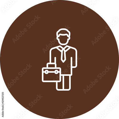 Man Businessman With Suitcase Vector Icon Design