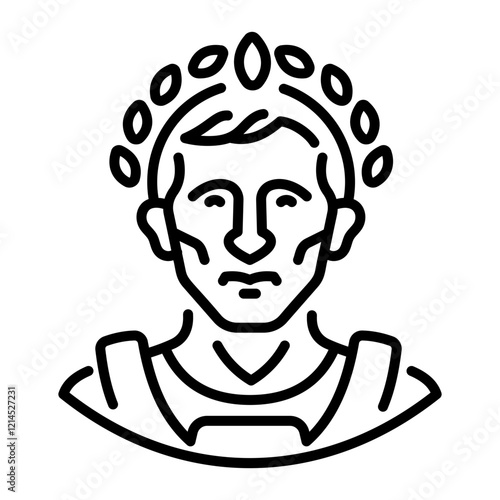 Julius caesar character icon in line style 