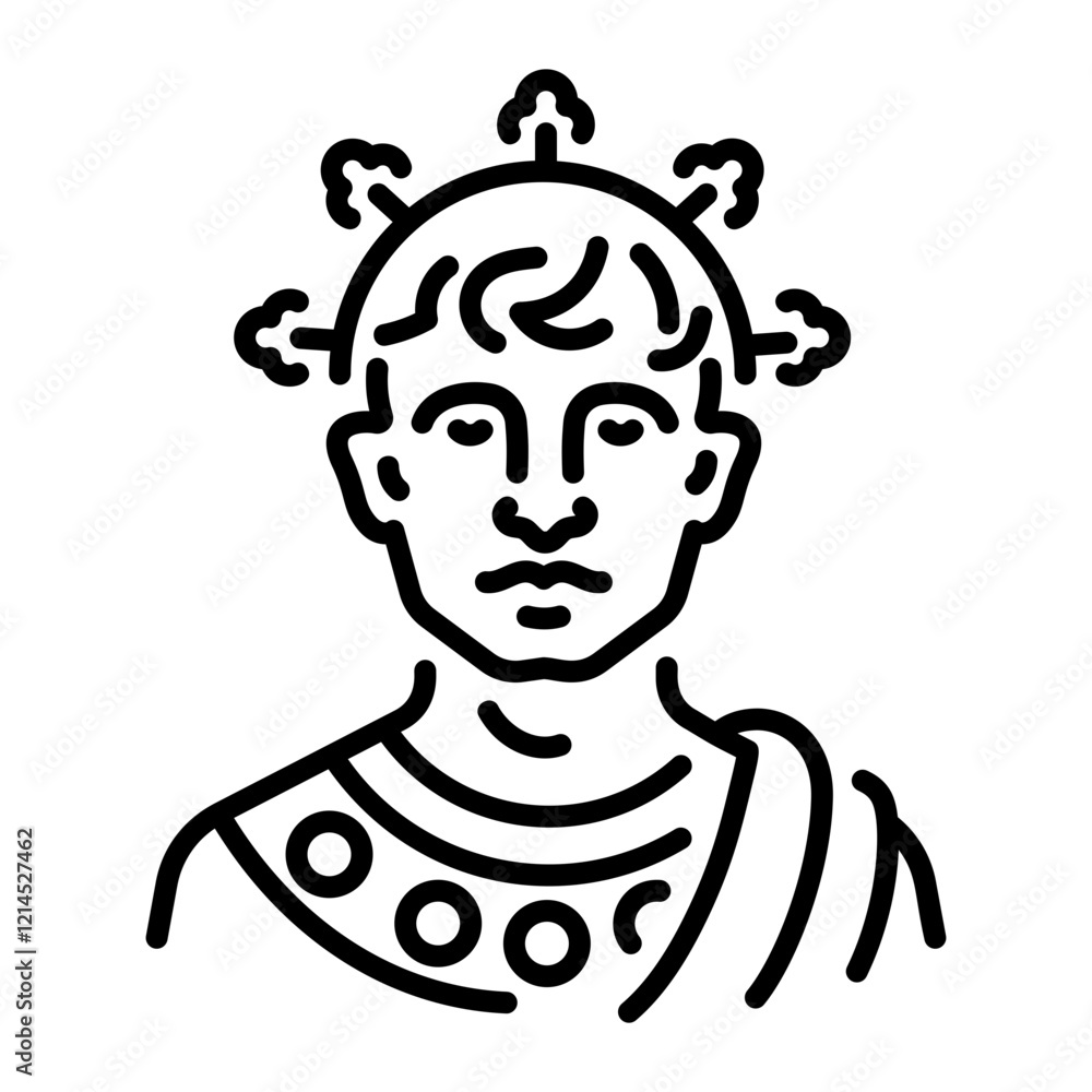 Fototapeta premium A line style icon of nero emperor 
