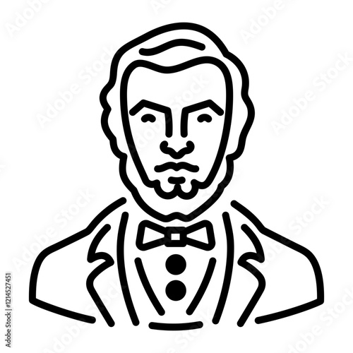 Roman noble senator icon in line style 