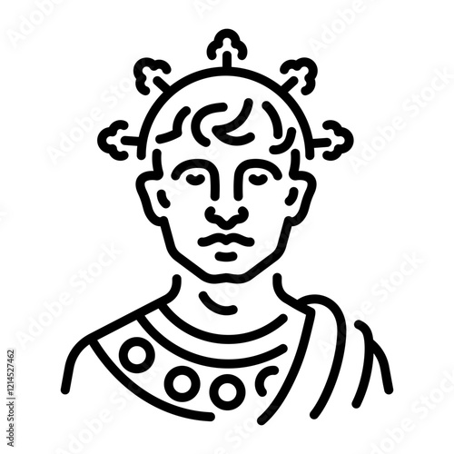 A line style icon of nero emperor 