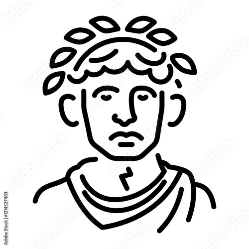 A line style icon of ovid poet 