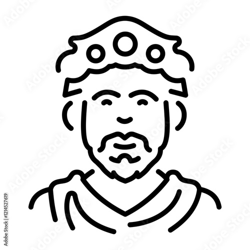 Roman architect icon in linear style 
