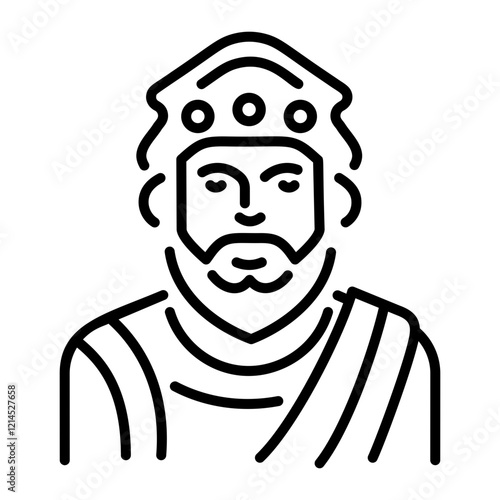 A linear style icon of a roman person