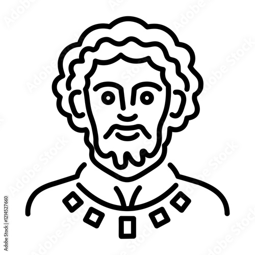A linear style icon of roman bard 
