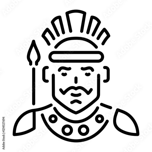 A line style icon of britannia deity 