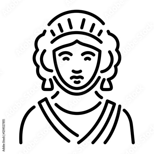 Canvas-taulu A line icon of roman matron portrait