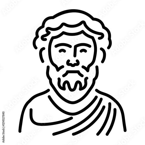 Greek philosopher icon in linear style 