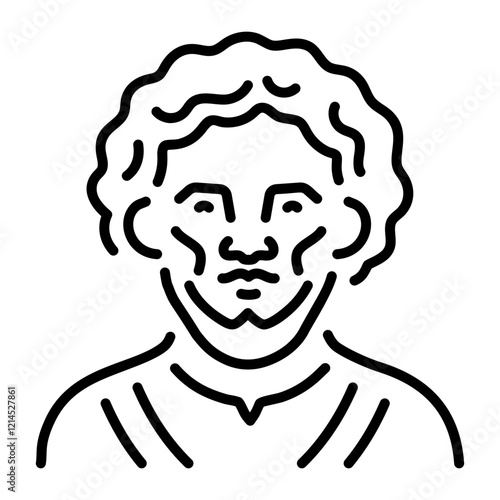 A line style icon of roman poet 