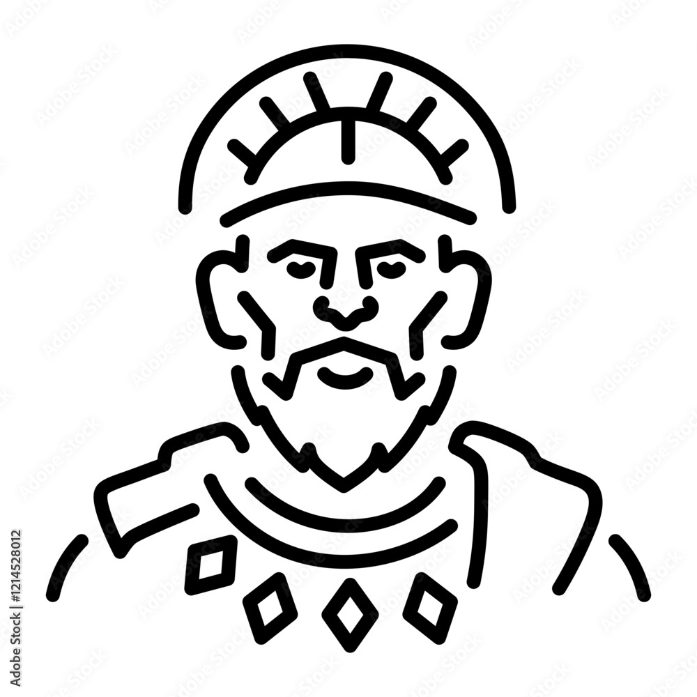 A linear icon of scipio character A linear icon of scipio character