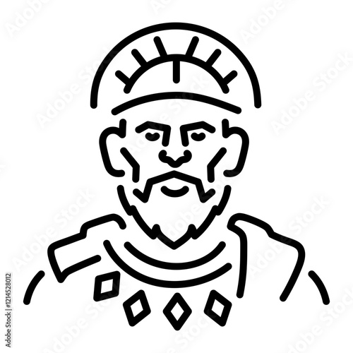 A linear icon of scipio character 