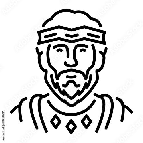 Augustus character icon in linear style 