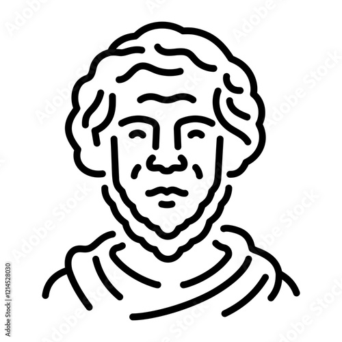 Seneca philosopher icon in line style 