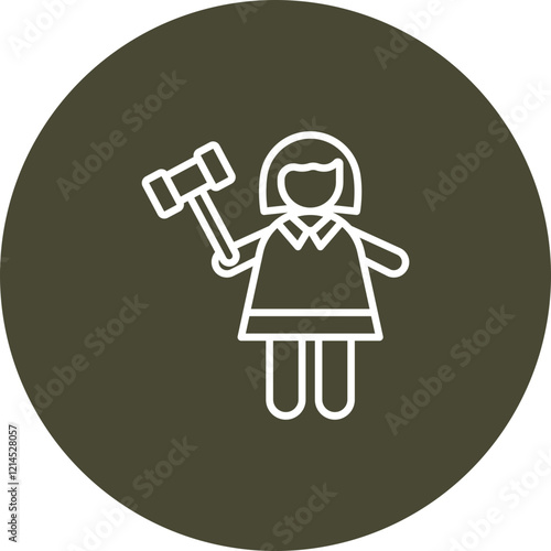 Woman Lawyer Vector Icon Design