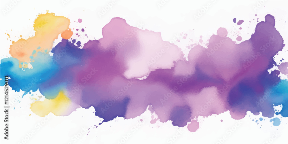 Obraz premium Abstract watercolor stain isolated on white background. Hand drawn illustration.