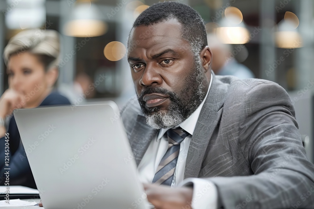 African American Businessman Collaborating with Colleague in Office African American Businessman Collaborating with Colleague in Office
