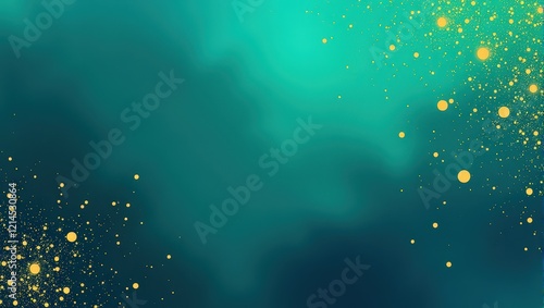 Teal and green gradient backdrop adorned with vibrant yellow dots and circles, creating a dynamic, eye-catching mosaic under the open sky photo