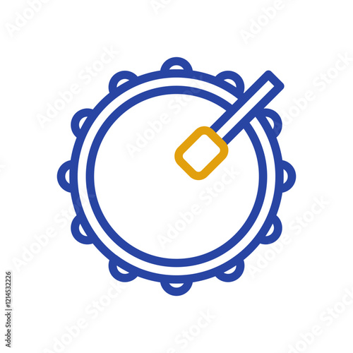 Isolated tambourine with golden stick