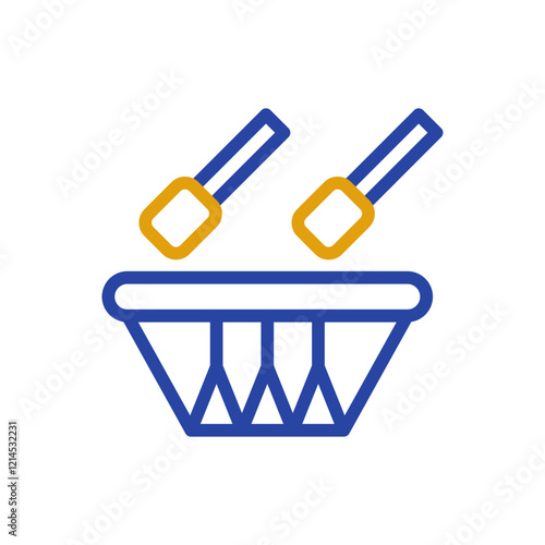Simple percussion drum icon illustration