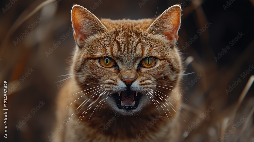 Fierce Ginger Cat Close-Up Portrait Fierce Ginger Cat Close-Up Portrait