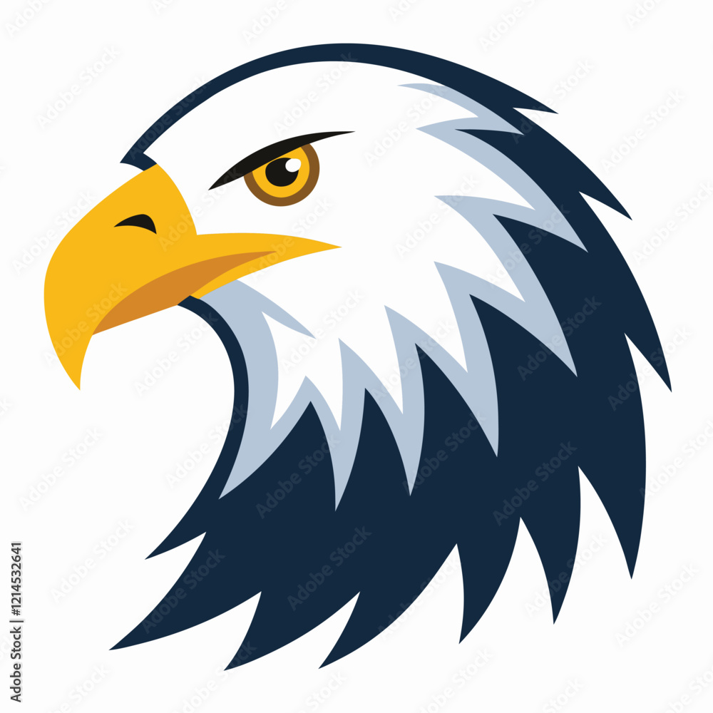 Obraz premium American Bald Eagle Illustration with Majestic Flight