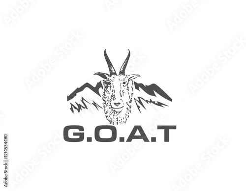 Mountain Goat Monogram Logo Design Template