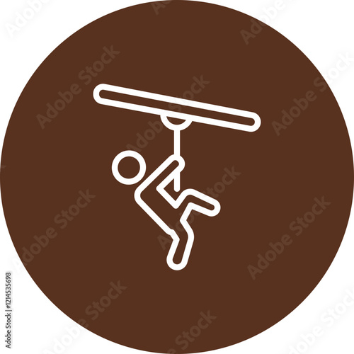Zip Line Vector Icon Design
