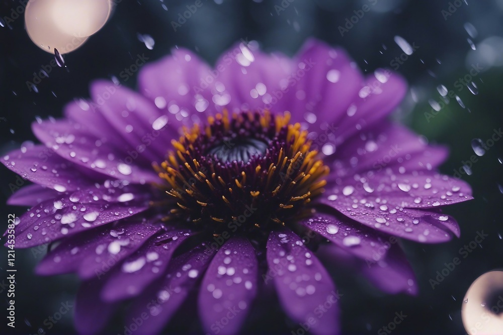 Obraz premium Vibrant Purple Flower in Full Bloom with Soft Petals and Natural Background. Generative AI