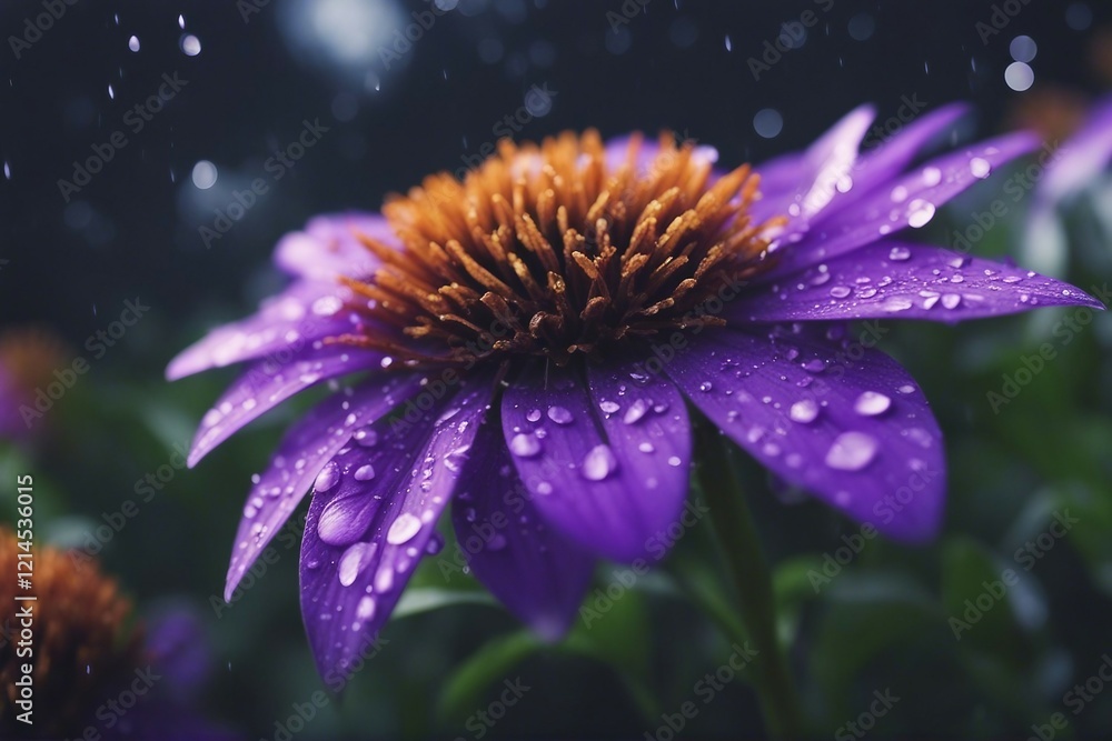 Obraz premium Vibrant Purple Flower in Full Bloom with Soft Petals and Natural Background. Generative AI